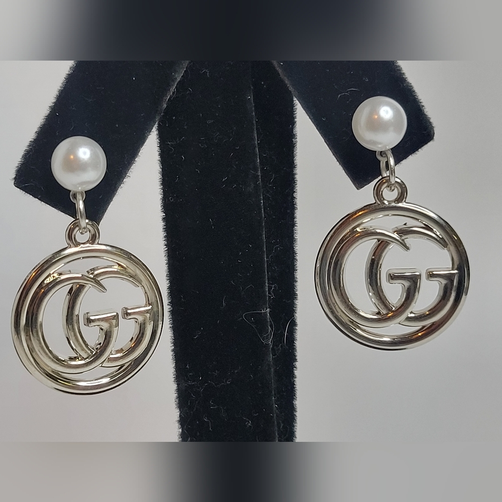 Gucci GG Stainless Steel Zip Pull Earings